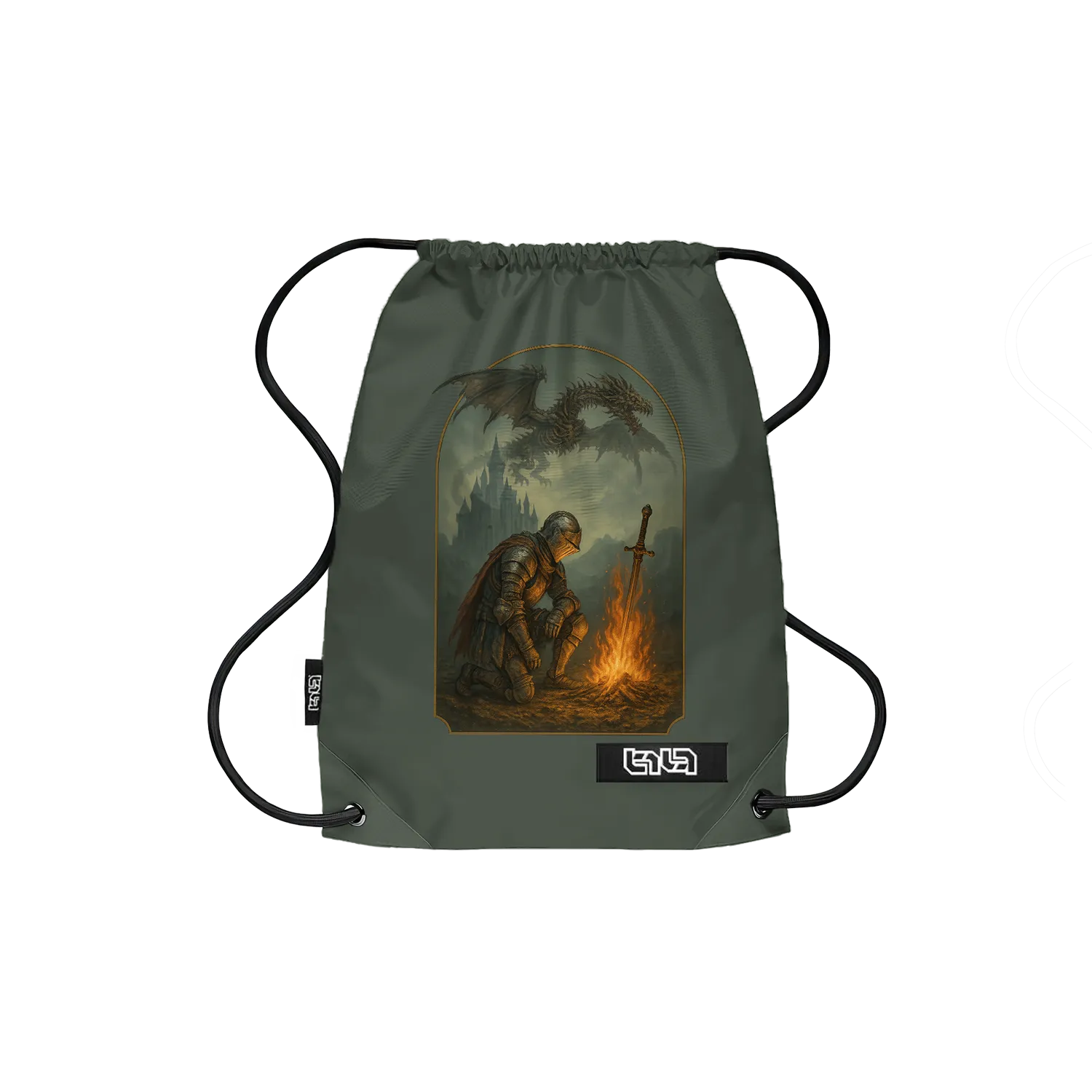 Drawstring Backpack Campfire by the Castle