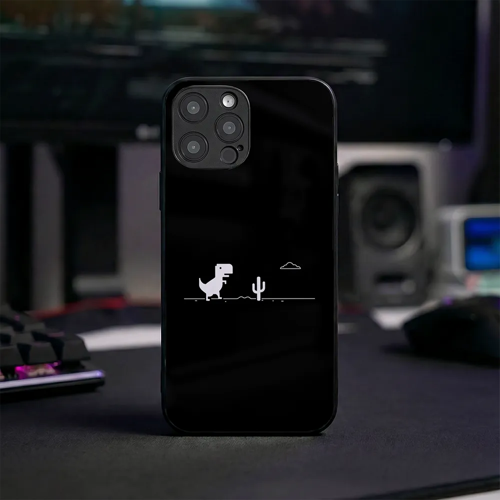 Glass Phone Case Arcade Dino