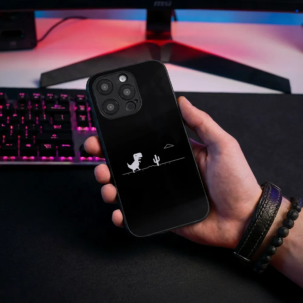 Glass Phone Case Arcade Dino - Image 3