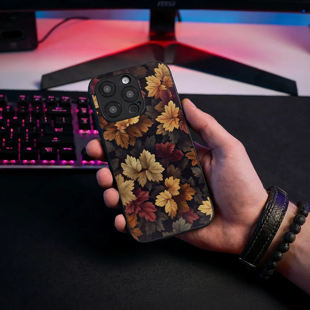 Glass Phone Case Autumn Leaves - Image 3