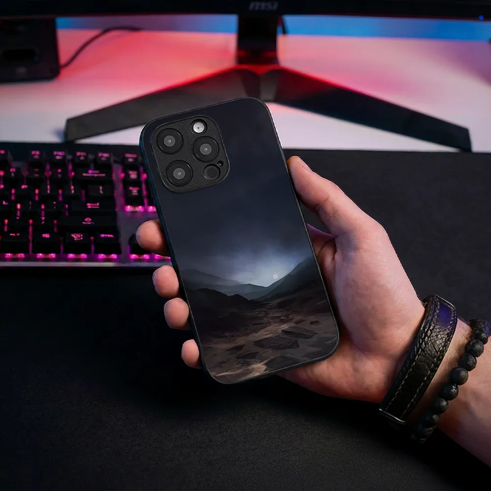 Glass Phone Case Blue Sunset On Mars - Image 3