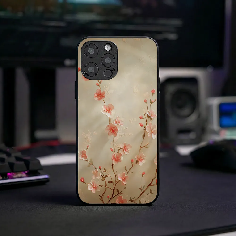 Glass Phone Case Delicate Flower