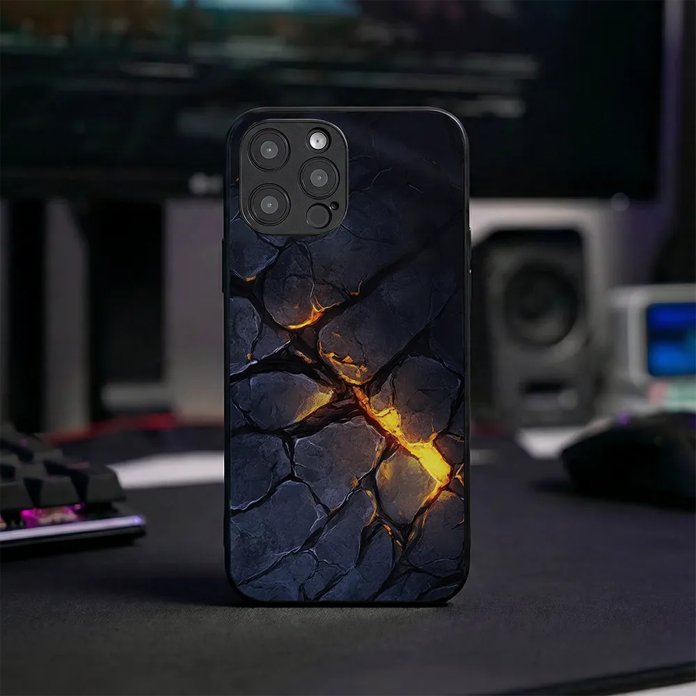 Glass Phone Case Fiery Rift