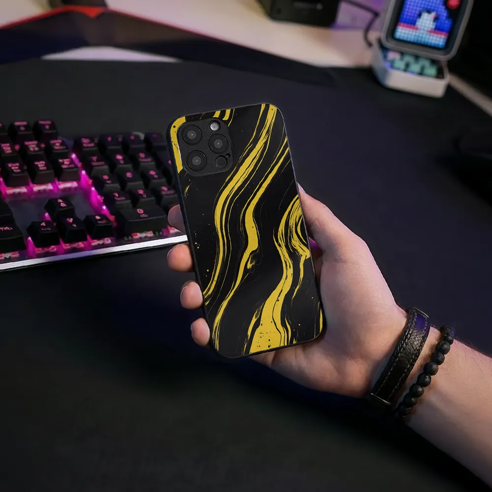Glass Phone Case Golden Magma - Image 6