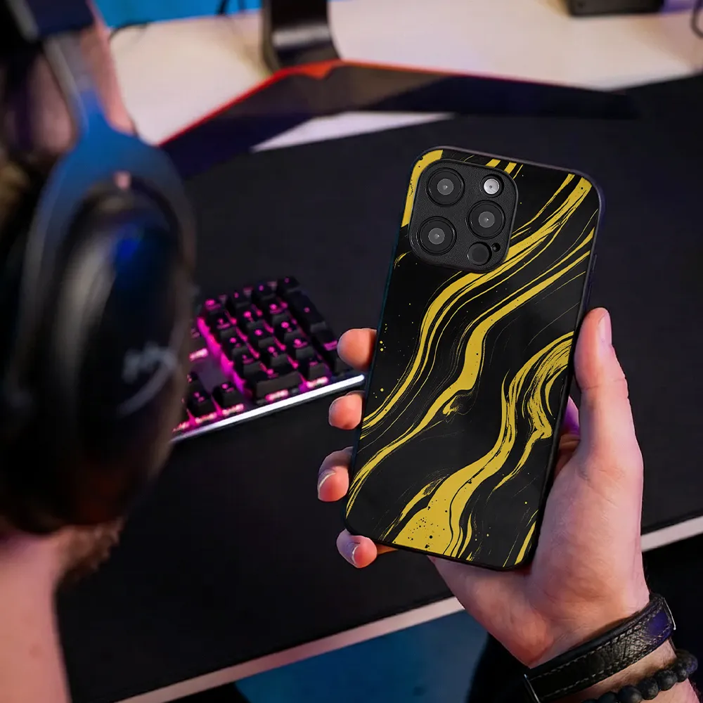 Glass Phone Case Golden Magma - Image 8