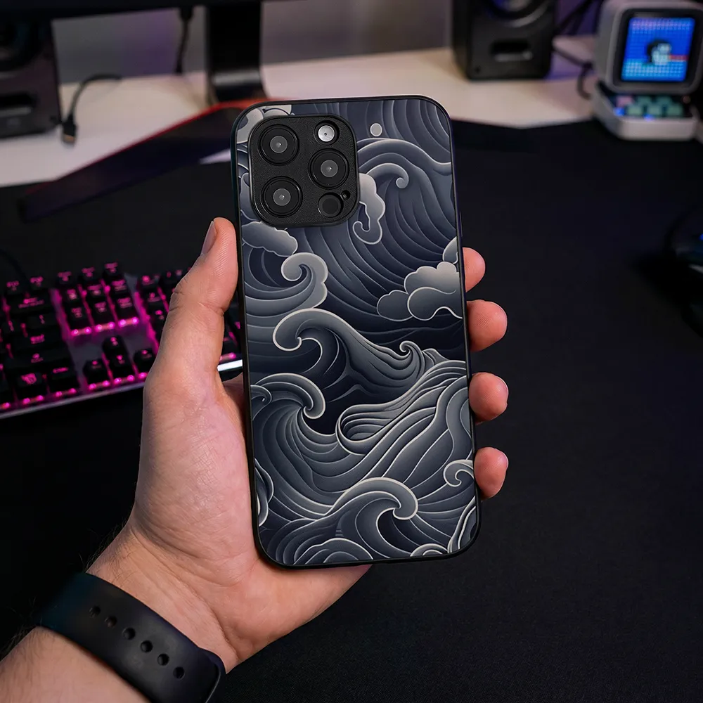 Glass Phone Case Huge Waves - Image 2