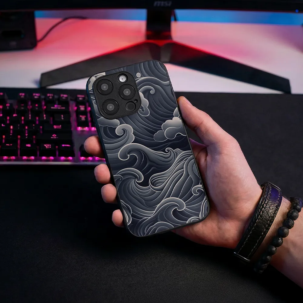 Glass Phone Case Huge Waves - Image 3