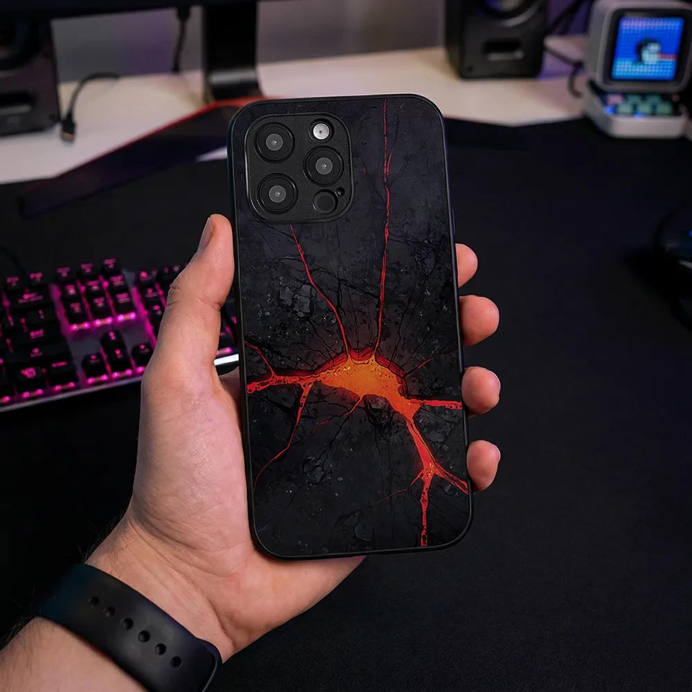 Glass Phone Case Lava Cracks - Image 2