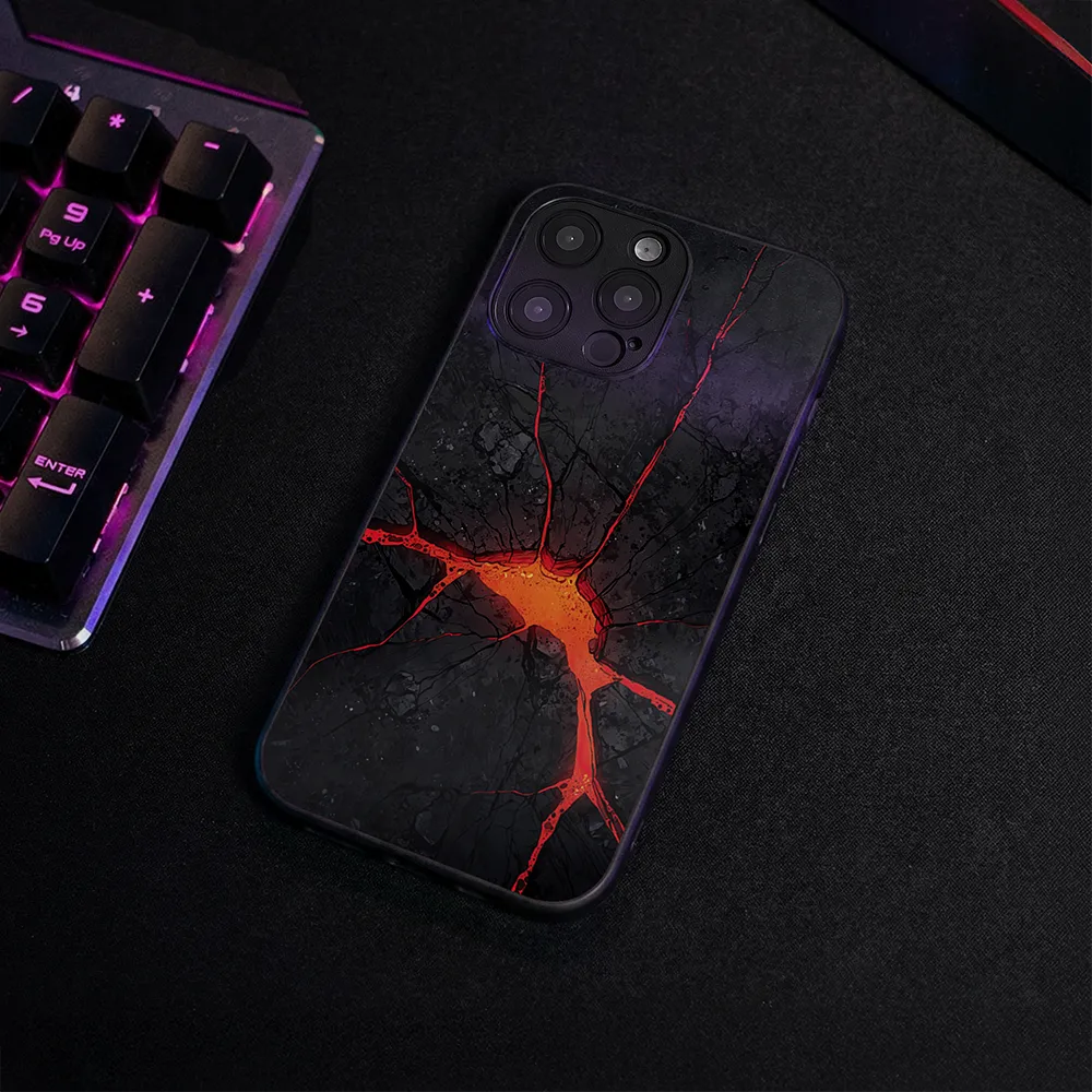 Glass Phone Case Lava Cracks - Image 4