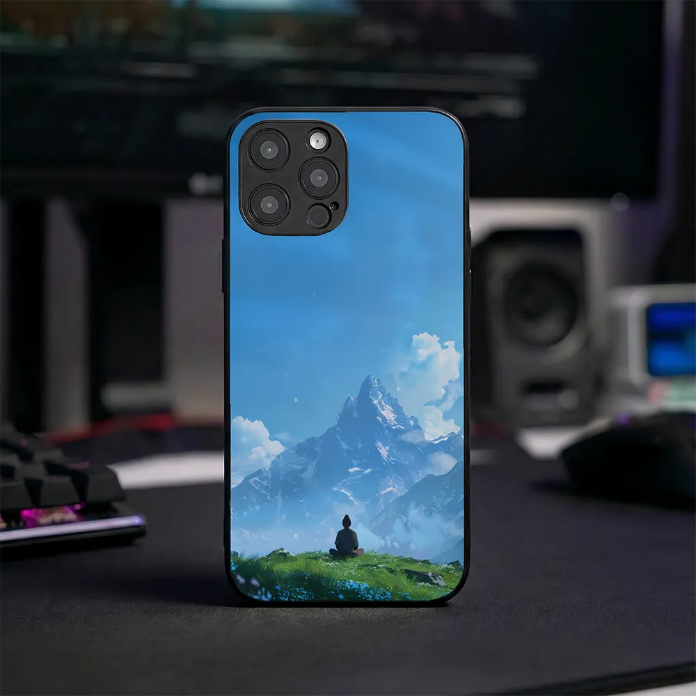 Glass Phone Case Mountain Meditation
