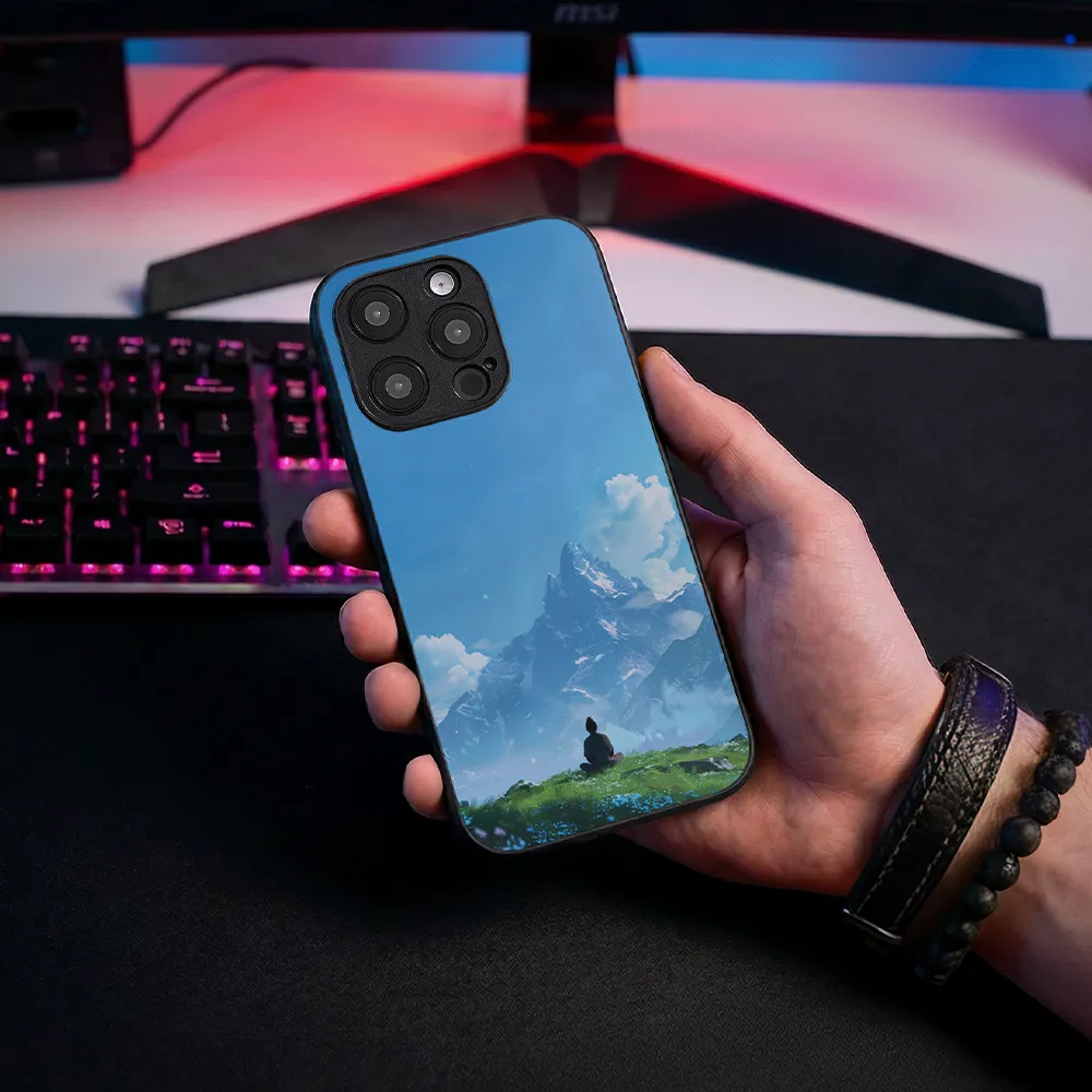 Glass Phone Case Mountain Meditation - Image 3