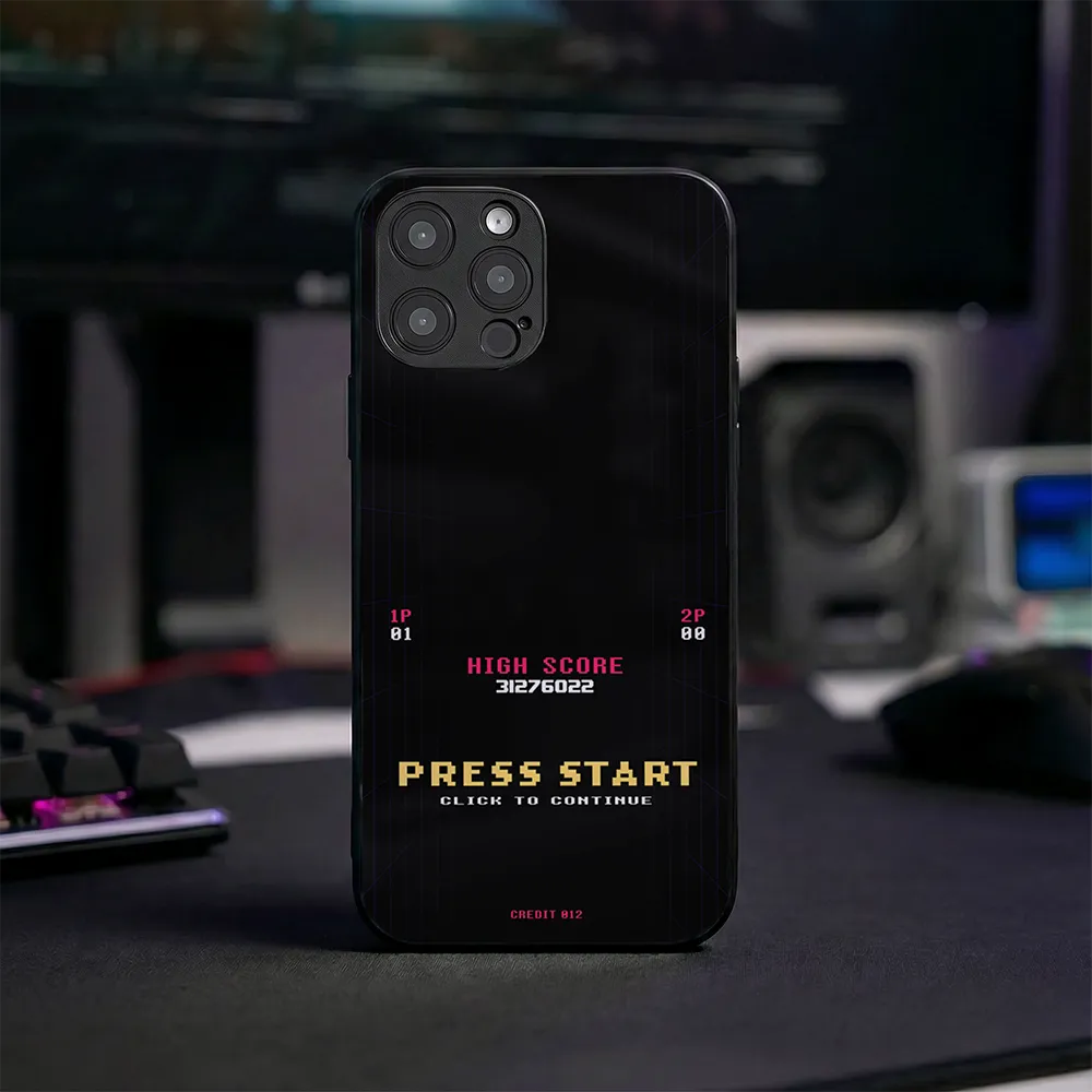 Glass Phone Case Press Start