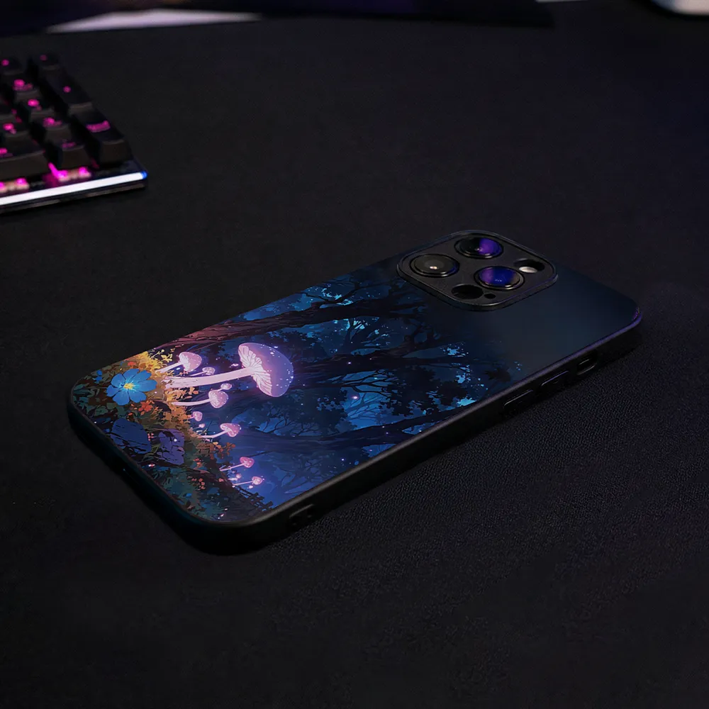 Glass Phone Case Purple Mushroom - Image 10