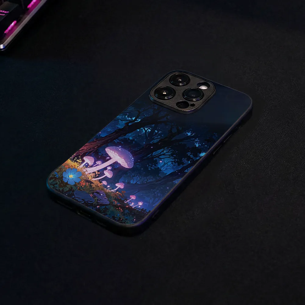 Glass Phone Case Purple Mushroom - Image 7