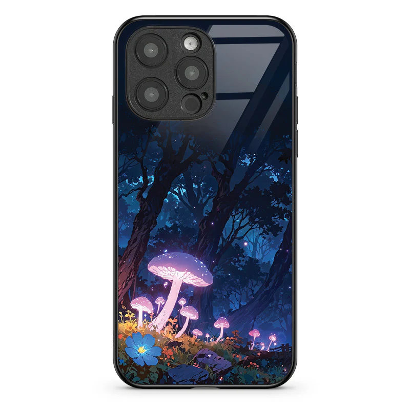 Glass Phone Case Purple Mushroom - Image 80