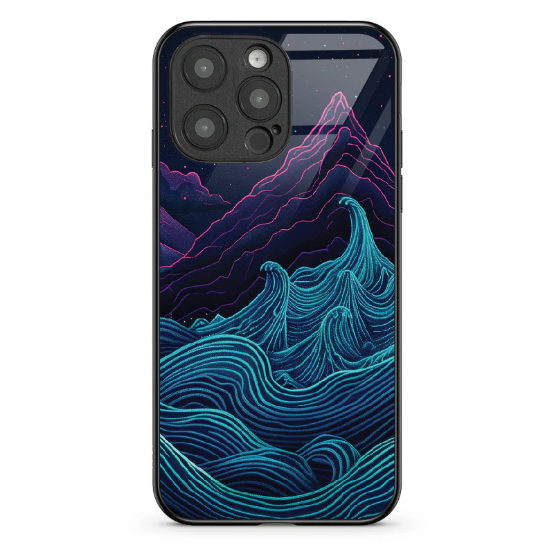 Glass Phone Case Retrowave Mountains - Image 107