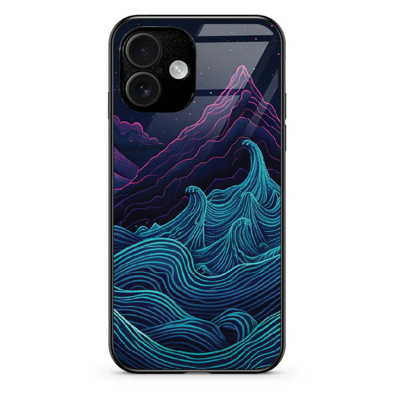 Glass Phone Case Retrowave Mountains - Image 109