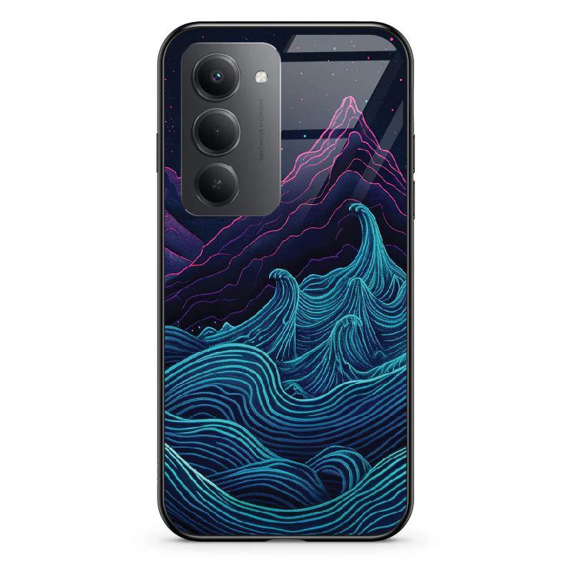 Glass Phone Case Retrowave Mountains - Image 137