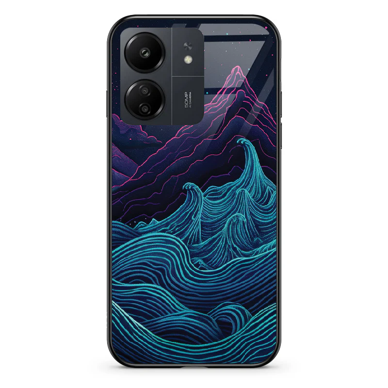 Glass Phone Case Retrowave Mountains - Image 91
