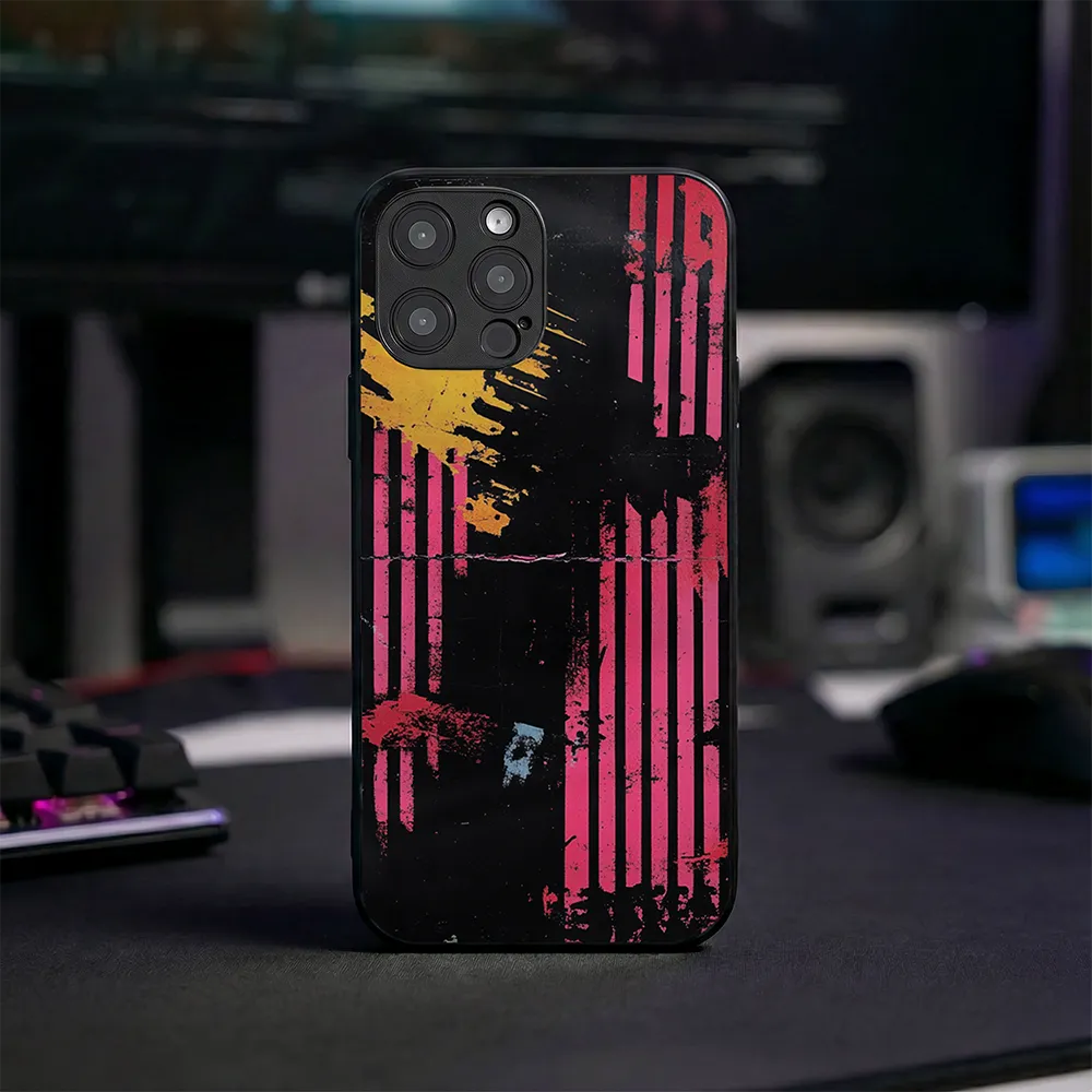 Glass Phone Case Rock ’n’ Roll Texture