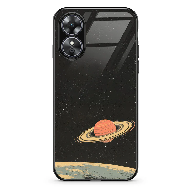 Glass Phone Case Saturn's Moons Landscape - Image 100