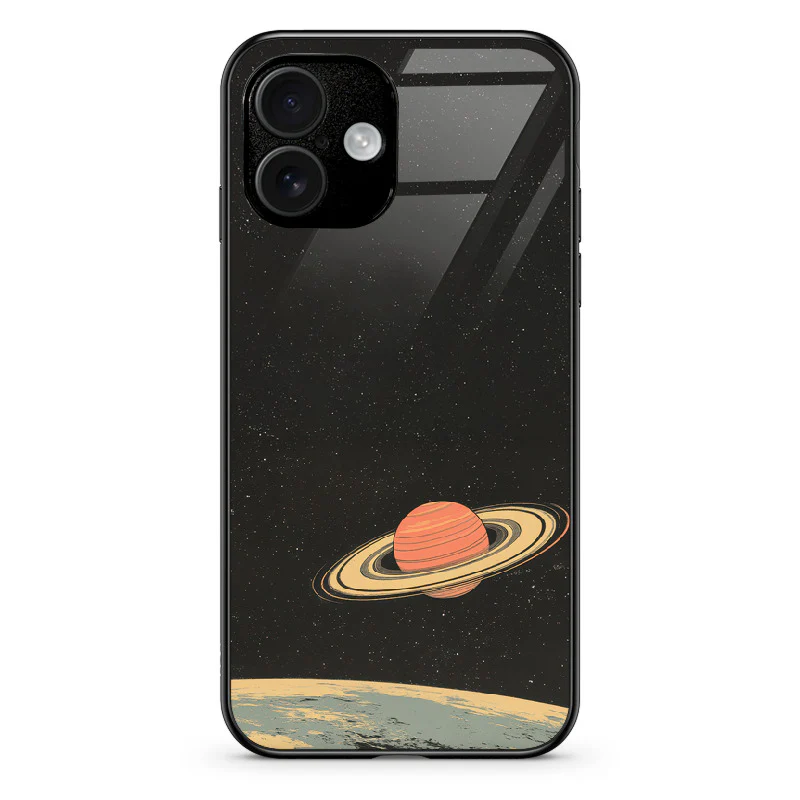 Glass Phone Case Saturn's Moons Landscape - Image 109