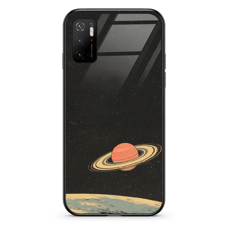 Glass Phone Case Saturn's Moons Landscape - Image 111