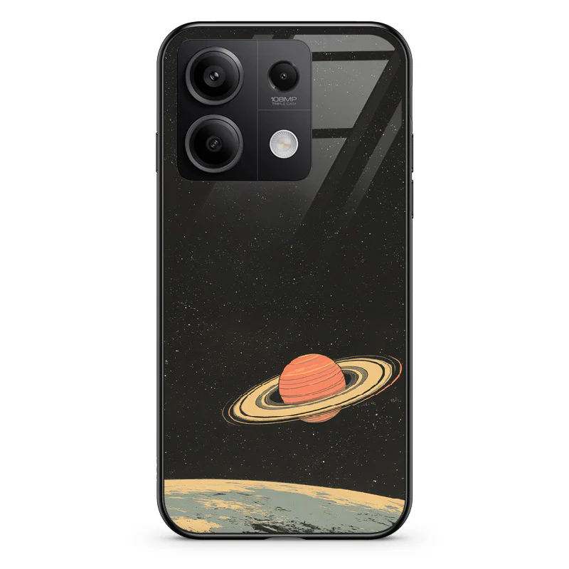 Glass Phone Case Saturn's Moons Landscape - Image 116