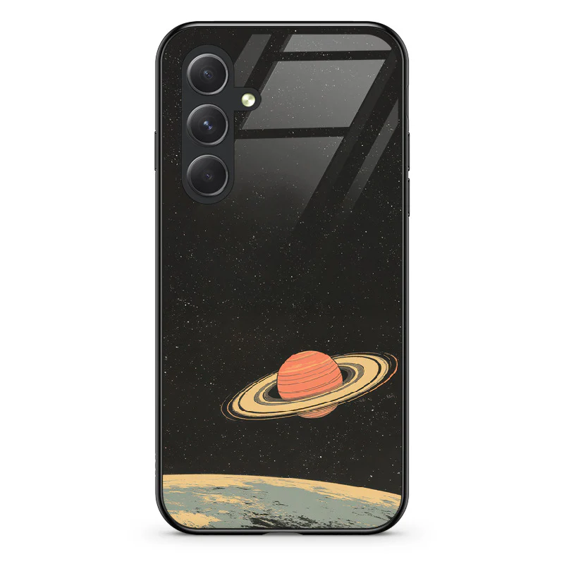 Glass Phone Case Saturn's Moons Landscape - Image 118
