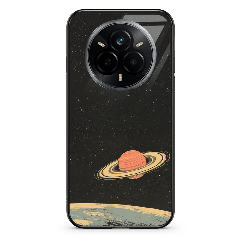 Glass Phone Case Saturn's Moons Landscape - Image 126