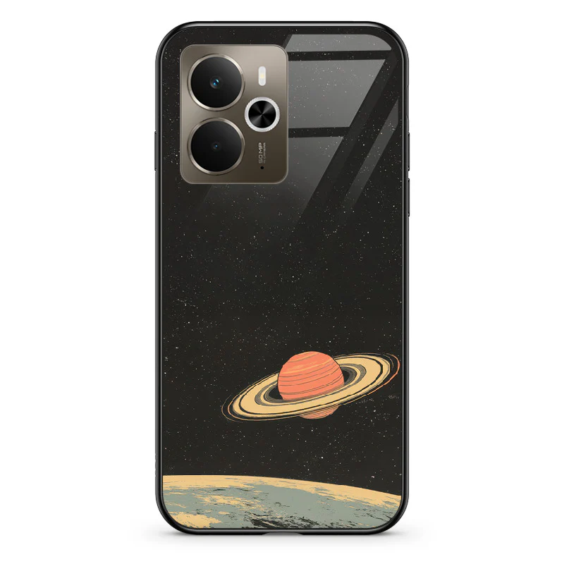 Glass Phone Case Saturn's Moons Landscape - Image 130