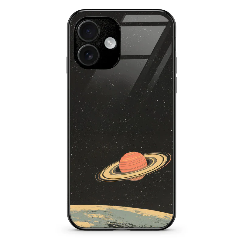 Glass Phone Case Saturn's Moons Landscape - Image 131