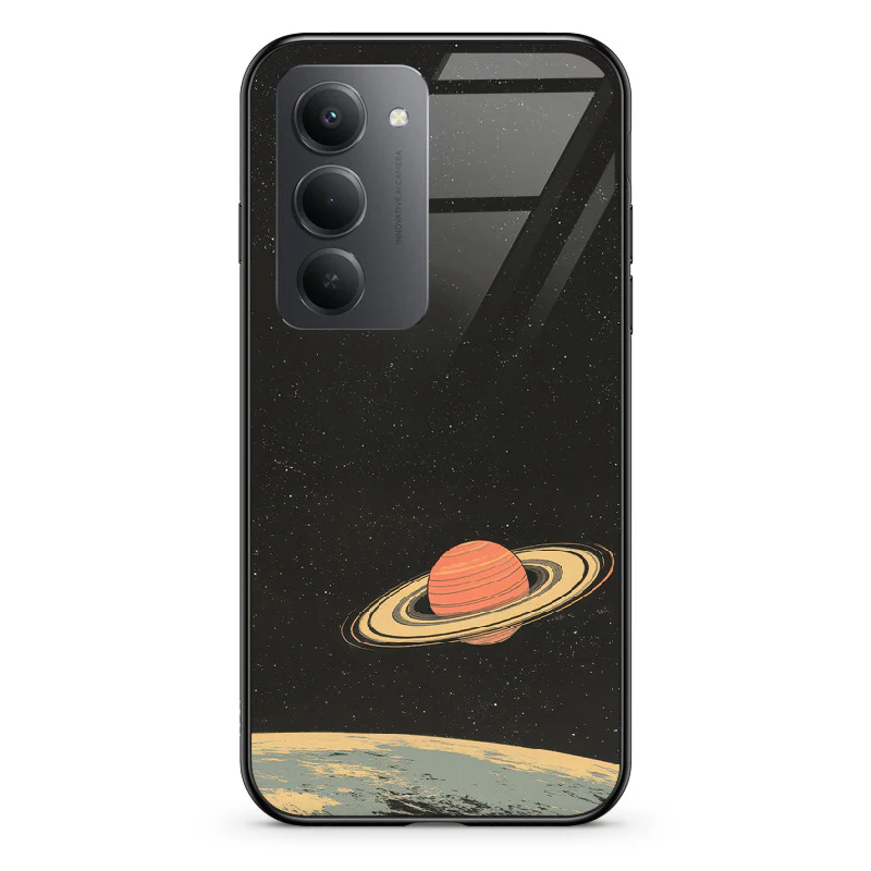 Glass Phone Case Saturn's Moons Landscape - Image 136