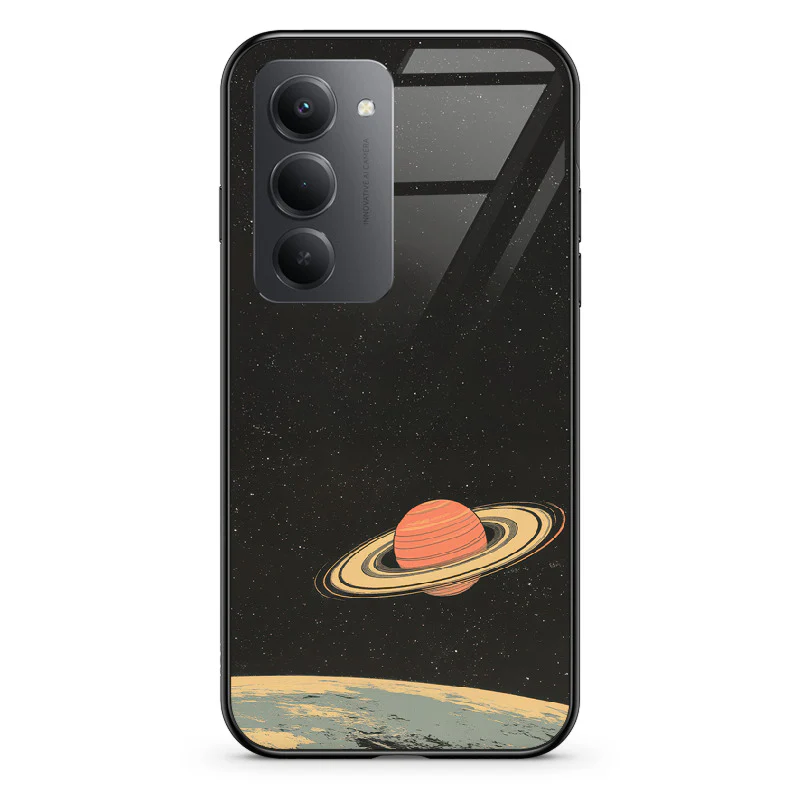 Glass Phone Case Saturn's Moons Landscape - Image 137