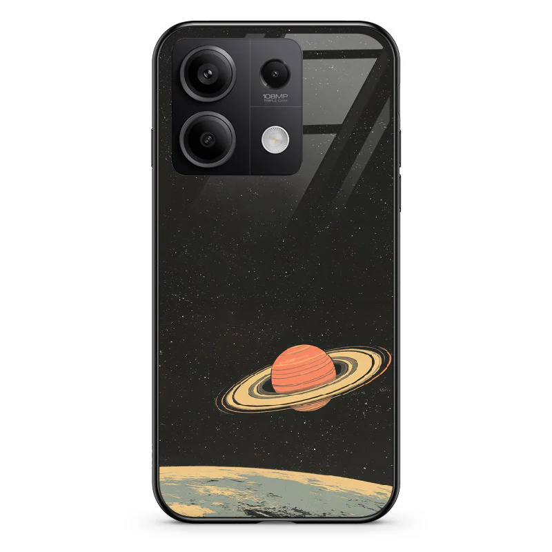 Glass Phone Case Saturn's Moons Landscape - Image 14