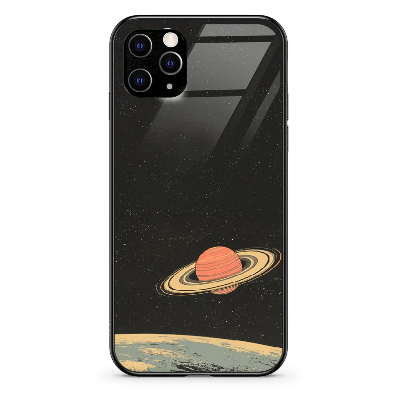 Glass Phone Case Saturn's Moons Landscape - Image 22