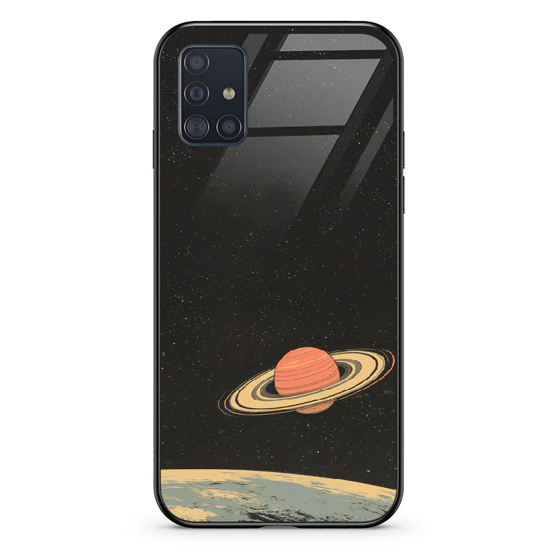 Glass Phone Case Saturn's Moons Landscape - Image 25