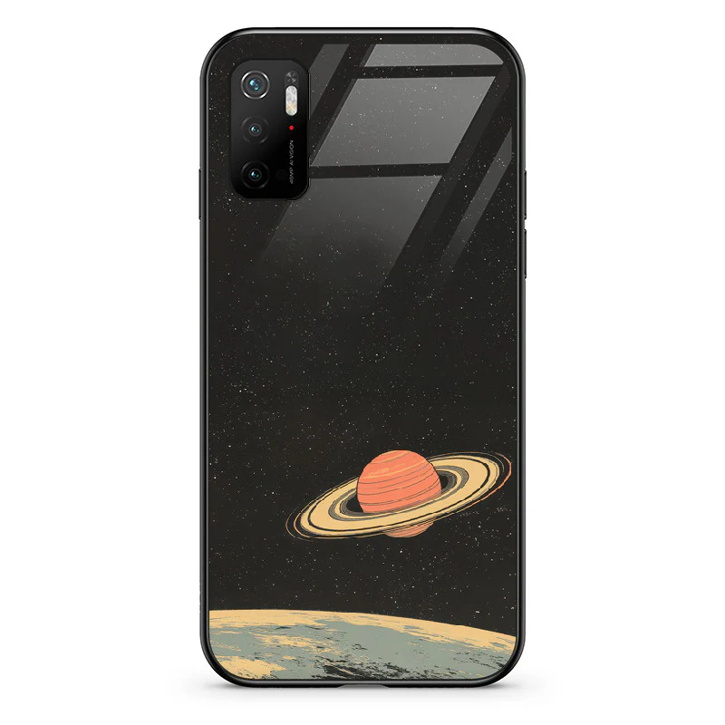 Glass Phone Case Saturn's Moons Landscape - Image 31