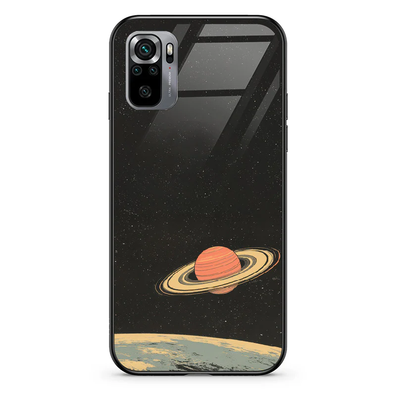 Glass Phone Case Saturn's Moons Landscape - Image 34