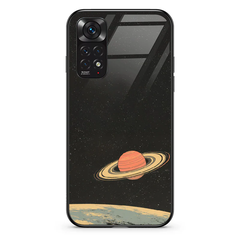 Glass Phone Case Saturn's Moons Landscape - Image 42