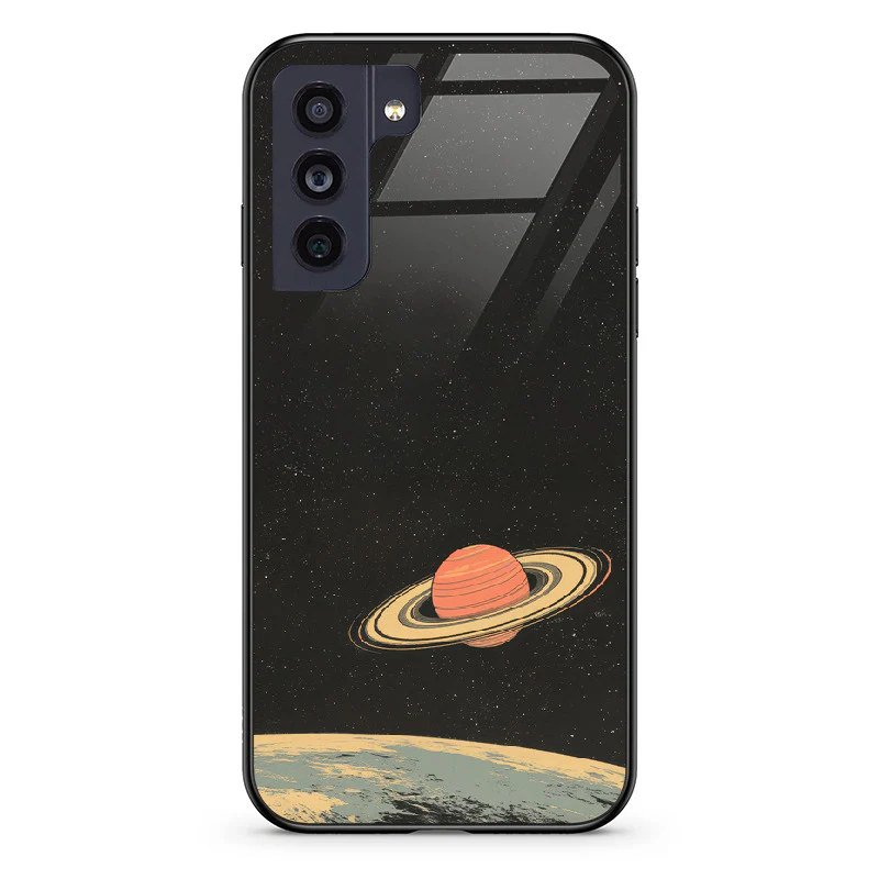 Glass Phone Case Saturn's Moons Landscape - Image 57