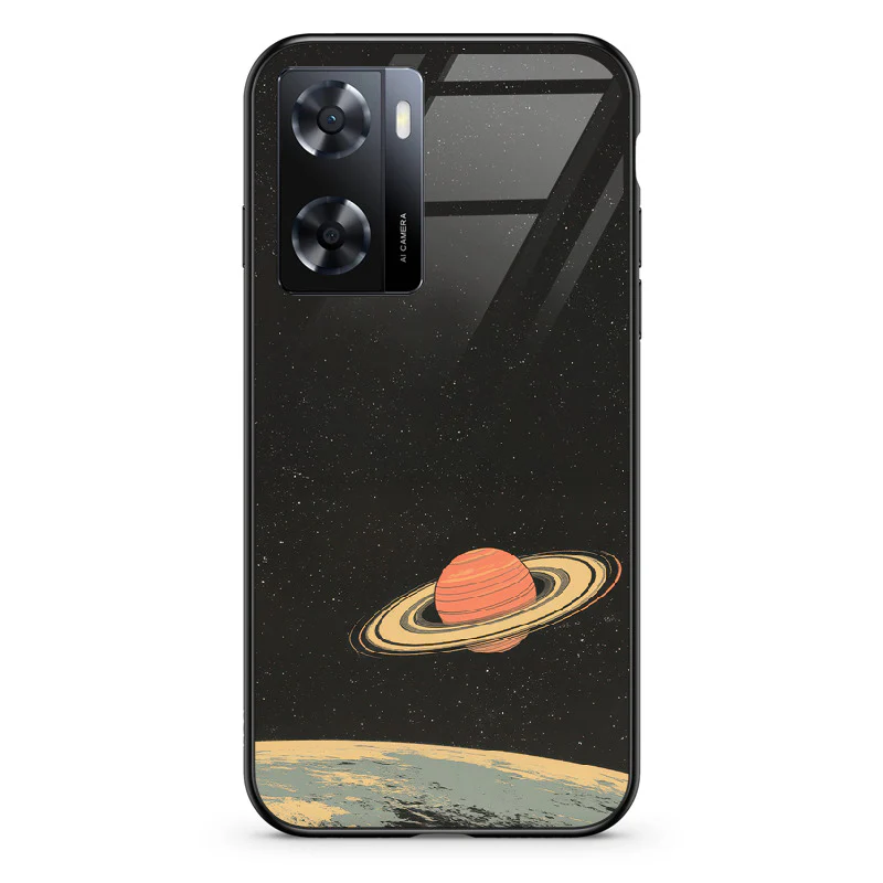 Glass Phone Case Saturn's Moons Landscape - Image 69