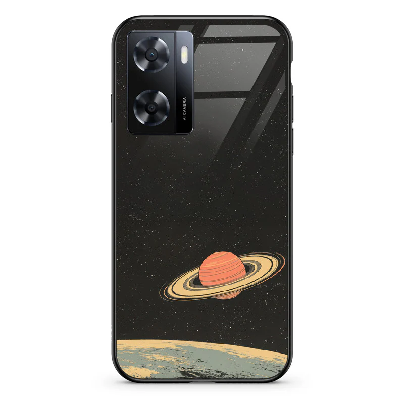 Glass Phone Case Saturn's Moons Landscape - Image 73