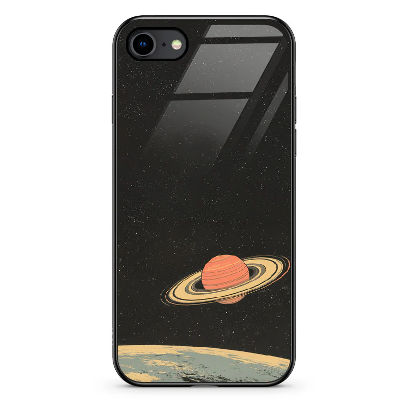 Glass Phone Case Saturn's Moons Landscape - Image 74