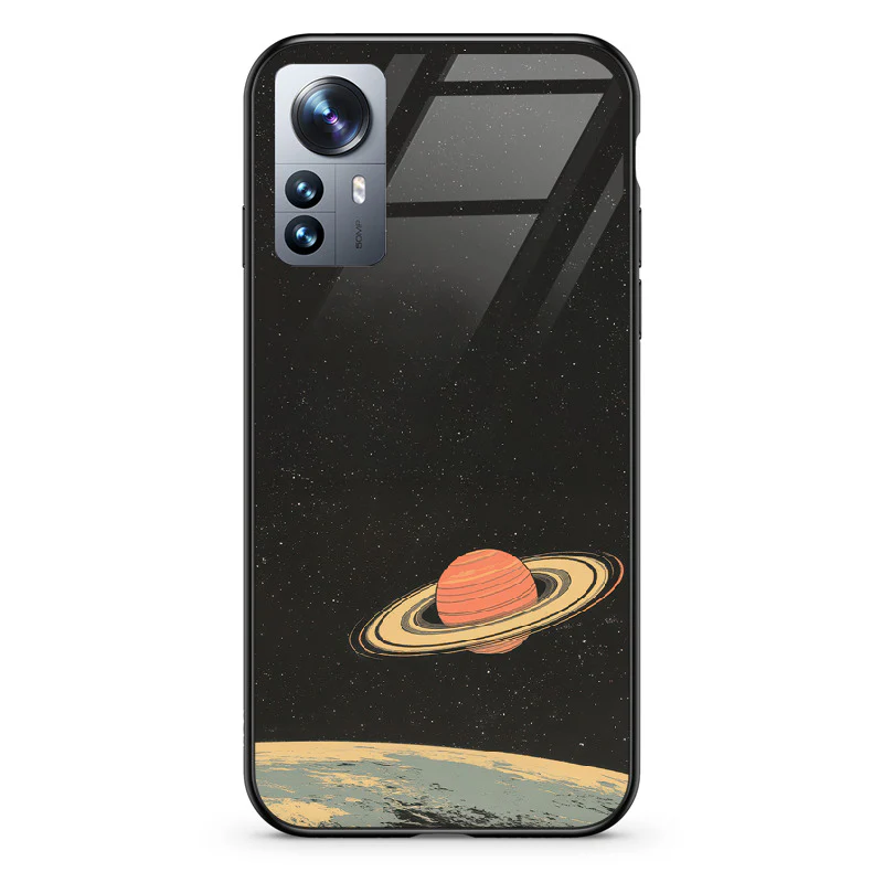 Glass Phone Case Saturn's Moons Landscape - Image 77