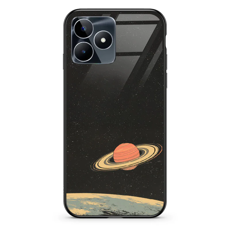 Glass Phone Case Saturn's Moons Landscape - Image 78
