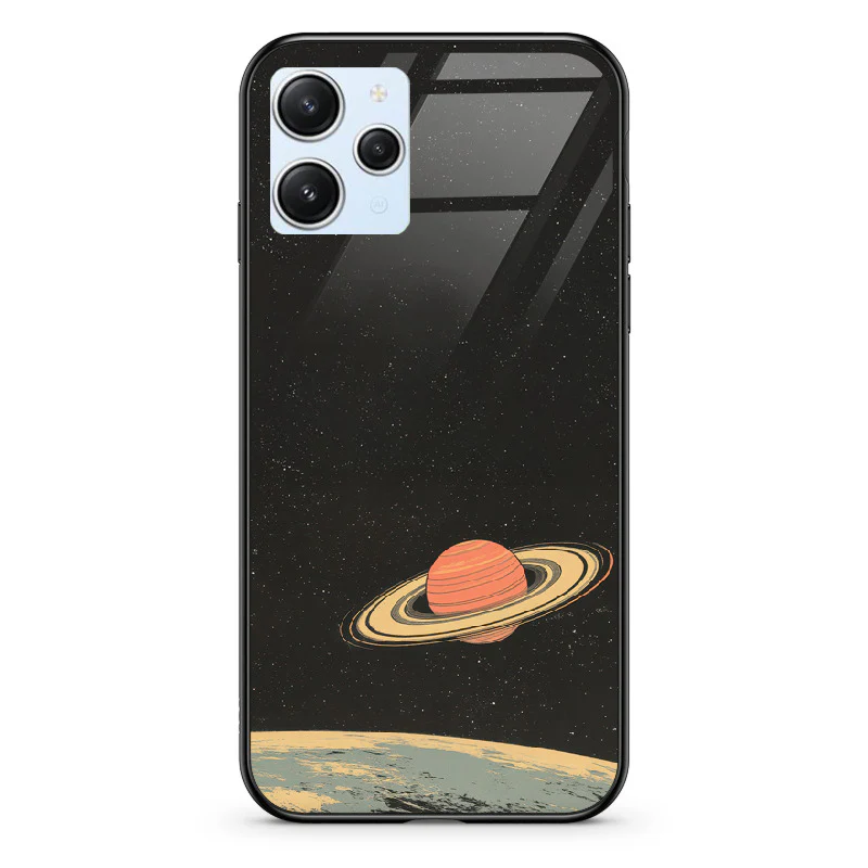 Glass Phone Case Saturn's Moons Landscape - Image 79