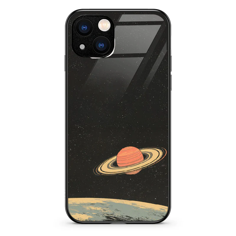 Glass Phone Case Saturn's Moons Landscape - Image 82