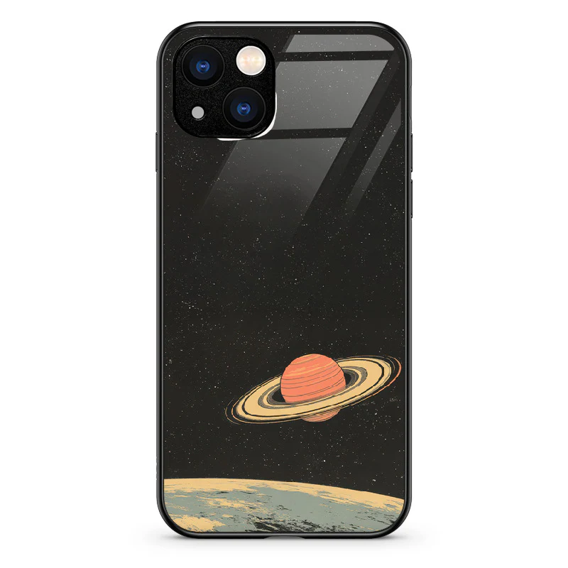 Glass Phone Case Saturn's Moons Landscape - Image 83