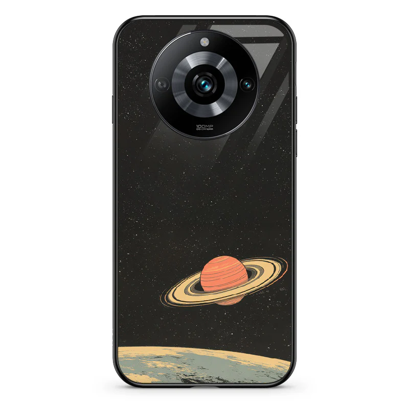 Glass Phone Case Saturn's Moons Landscape - Image 86
